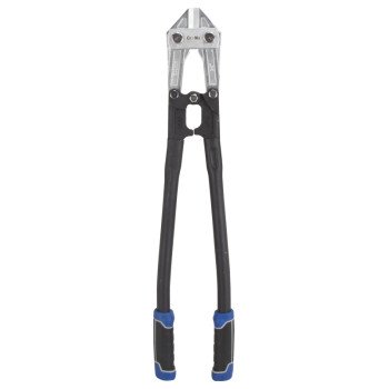 Vulcan JL-WD-0624 Bolt Cutter, 8 mm Cutting Capacity, Chrome-Molybdenum Steel Jaw, 24 in OAL, Black/Blue Handle