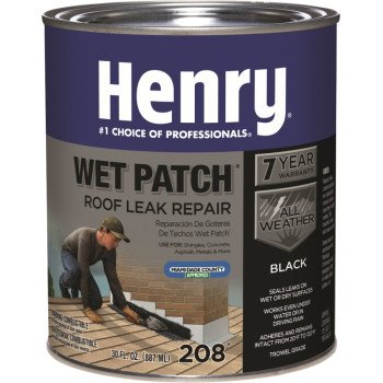 Henry HE208030 Roof Cement, Black, Liquid, 1 qt Can