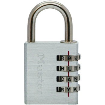 Master Lock 643DASTWD Padlock, 1/4 in Dia Shackle, 7/8 in H Shackle, Steel Shackle, Aluminum Body, Nickel