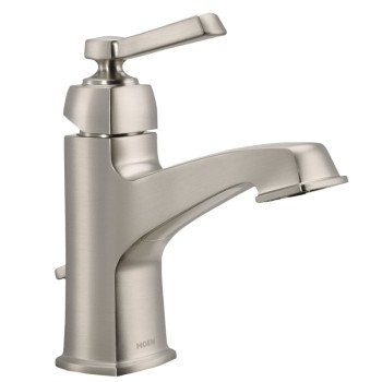 Moen Boardwalk Series WS84805SRN Bathroom Faucet, 1.2 gpm, 1-Faucet Handle, Metal, Brushed Nickel, Lever Handle