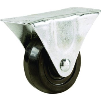 Shepherd Hardware 9789 Rigid Caster, 5 in Dia Wheel, 1-1/4 in W Wheel, Rubber Wheel, 200 lb