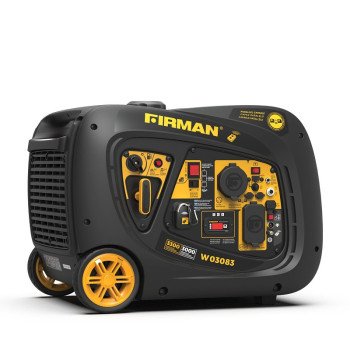 Firman Whisper Series W03083 Inverter Generator, 20 to 30 A, 120 VAC, Gasoline, 1.8 gal Tank, 10 hr Run Time