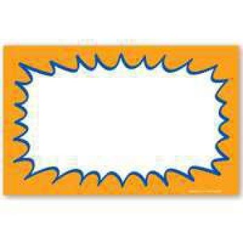 Centurion CZG938 Laser Starburst Sign, Orange Background, 5-1/2 in W x 3-1/2 in H Dimensions