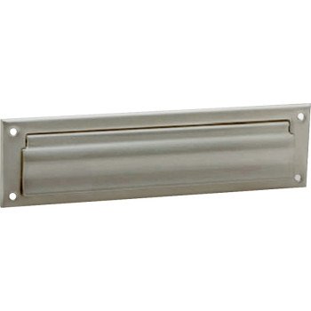 Schlage SC620B-619 Mail Slot, 3-1/2 in L, 13 in W, Brass, Satin Nickel