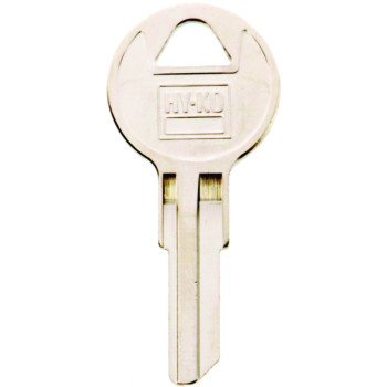 Hy-Ko 11010CG22 Key Blank, Brass, Nickel, For: Chicago Cabinet, House Locks and Padlocks