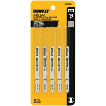 DEWALT DW3770-5 Jig Saw Blade, 0.3 in W, 14 TPI