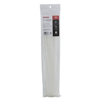 ProSource CT0917 Cable Tie, 118 mm Max Bundle Dia, Self-Locking Locking, Nylon, White