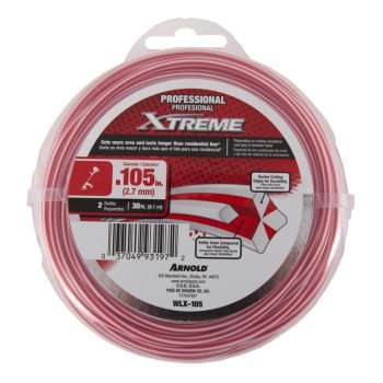 Arnold Xtreme Professional WLX-105 Trimmer Line, 0.105 in Dia, 30 ft L, Monofilament