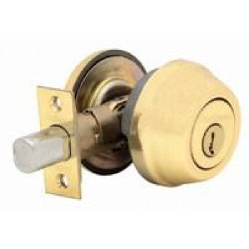 Kwikset 780LO3SMTRCALRCSK Deadbolt, Alike Key, Steel, Polished Brass, 2-3/8 to 2-3/4 in Backset, K3/SMT Keyway