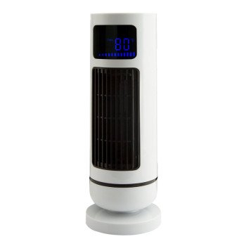 PowerZone TF-180R-R USB Oscillating Tower Fan, 5 V, 3-Speed, 60 deg Rotating, White