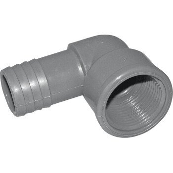 Boshart UPVCFE-07 Combination Pipe Elbow, 3/4 in, Insert x FPT, 90 deg Angle, PVC, Black