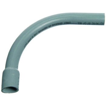 Carlon UA9AJB-CAR Elbow, 2 in Trade Size, 90 deg Angle, SCH 40 Schedule Rating, PVC, Bell End, Gray