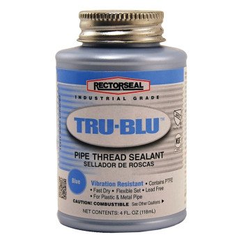 Rectorseal Tru-Blu 31631 Thread Sealant, 0.25 pt, Can, Paste, Blue