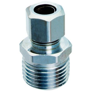 Plumb Pak PP20074LF Straight Adapter, 1/2 x 3/8 in, MIP x Compression, Chrome