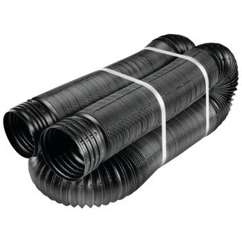 Amerimax 51310 Drain Pipe Tubing, 4 in, PVC, Black, 25 ft L