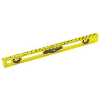 STANLEY 42-468 I-Beam Level, 24 in L, 3-Vial, 2-Hang Hole, Non-Magnetic, ABS, Yellow