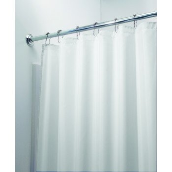 iDESIGN 14652 Shower Curtain/Liner, 72 in L, 72 in W, Polyester, White