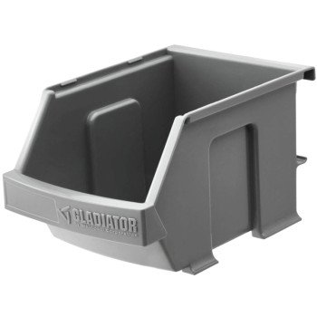 Gladiator GAWESB3PGC Small Item Bin, 10 lb, Plastic, Charcoal, 4 in L, 4-1/2 in W, 7 in H