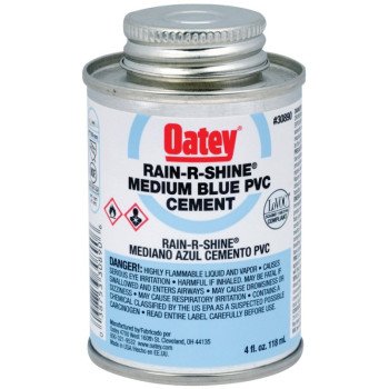 Oatey 30890 Solvent Cement, 4 oz Can, Liquid, Blue