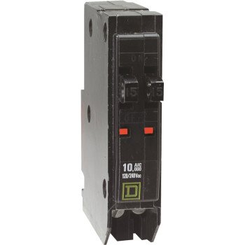 Square D QO QOT1515CP Circuit Breaker, Mini, Tandem, 15 A, 1 -Pole, 120/240 V, Plug Mounting, Black