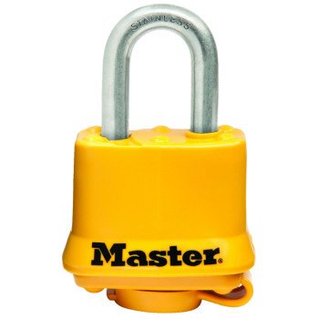 Master Lock 315SSKADHC Padlock, Keyed Alike Key, 9/32 in Dia Shackle, 3/4 in H Shackle, Stainless Steel Shackle