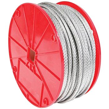 Baron 695945 Cable, 1/8 to 3/16 in Dia, 250 ft L, Galvanized/Vinyl-Coated