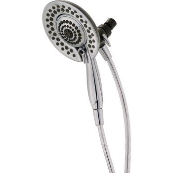 Delta In2ition Series 75583C 2-in-1 Shower, Round, 1/2 in Connection, IPS, 1.75 gpm, 5-Spray Function, Plastic, Chrome