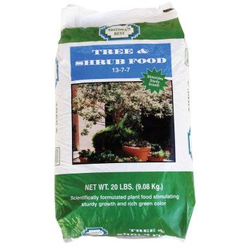 Arizona's Best AZB10081 Tree and Shrub Food, 20 lb, Solid, 13-7-7 N-P-K Ratio