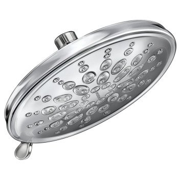 Moen Ignite Series 21529 Spray Head Rainshower, Round, 2.5 gpm, 1/2 in Connection, IPS, Chrome, 9 in Dia