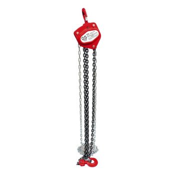 American Power Pull 400 Series 405 Chain Block, 0.5 ton, 10 ft H Lifting, 10-13/16 in Between Hooks