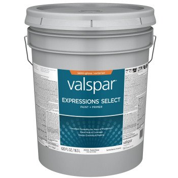 Valspar Expressions Select 4600 028.0046002.008 Latex Paint, Acrylic Base, Semi-Gloss, Pastel Base, 5 gal