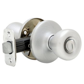 Kwikset 300T 26DCP Privacy Lockset, Satin Chrome, Universal Hand, For: Bedroom and Bathroom Doors