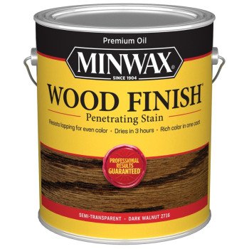 Minwax Wood Finish 710810000 Wood Stain, Dark Walnut, Liquid, 1 gal, Can