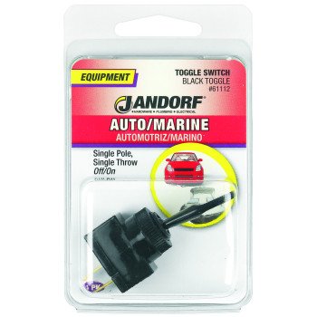 Jandorf 61112 Switch, 20 A, 12 VDC, SPST, Tab Terminal, Black