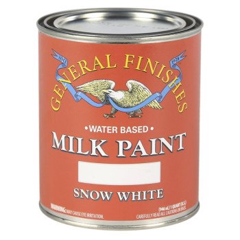 GENERAL FINISHES QSW Milk Paint, Flat, Snow White, 1 qt Can