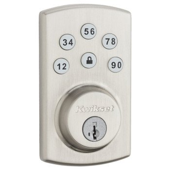 Kwikset 99070-101 Keyless Entry Deadbolt, Satin Nickel, Residential, 3 Grade, Metal, Keypad Included, Universal Hand