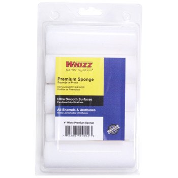 Whizz 24002 Mini Roller Cover, 4 in L, Sponge Cover, White