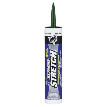 DAP EXTREME STRETCH 7079818709 Premium Elastomeric Sealant, Pine Green, 24 hr Curing, 40 to 100 deg F, 10.1 fl-oz