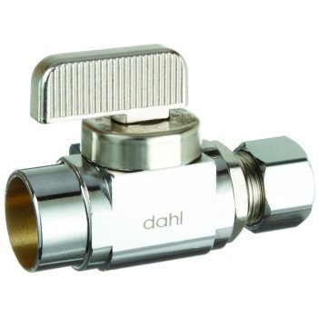 Dahl mini-ball 511-13-31-BAG Stop Valve, 1/2 x 3/8 in Connection, Female Solder x Compression, 250 psi Pressure