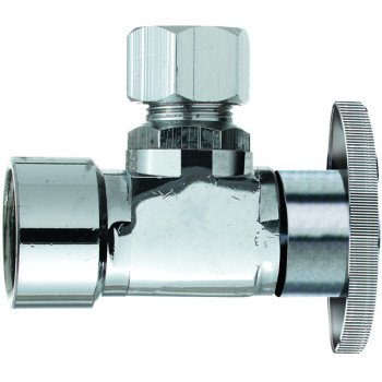 Plumb Pak PPC50PCLF Angle Stop Valve, 3/8 X 3/8 in Connection, FIP x OD, Quarter-Turn Actuator