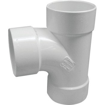 Canplas 414126BC Sanitary Pipe Tee, 6 in, Hub, PVC, White