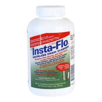 Insta-Flo IS-200 Drain Cleaner, Solid, White, Odorless, 2 lb Bottle