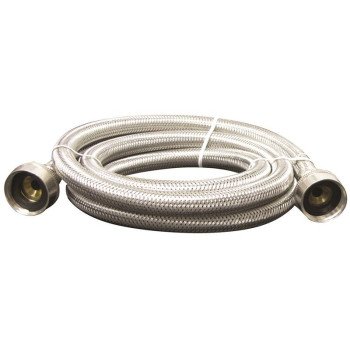 Plumb Pak PP22816 Washing Machine Discharge Hose, 3/4 in ID, 6 ft L, FGH x FGH, Stainless Steel