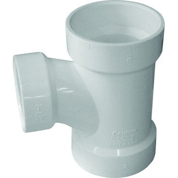 Canplas 192127L Sanitary Pipe Tee, 2 x 1-1/2 in, Hub, PVC, White