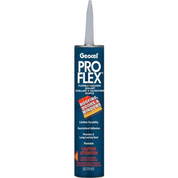 Geocel Pro Flex GC26801 Tripolymer Sealant, White, 4 days Curing, <40 deg F, 10 fl-oz Cartridge