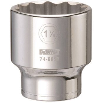 DEWALT DWMT74605OSP Drive Socket, 1-7/8 in Socket, 3/4 in Drive, 12-Point, Vanadium Steel, Polished Chrome