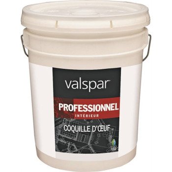 Valspar 118005GAL Latex Eggshell Paint, Velvet, High Hiding White, 5 gal Pail