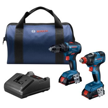 Bosch GXL18V-240B22 Combo Kit, Battery Included, 2-Tool, 2 Ah, 18 V, Lithium-Ion