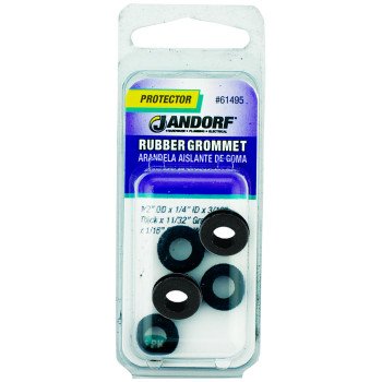 Jandorf 61495 Grommet, Rubber, Black, 3/16 in Thick Panel