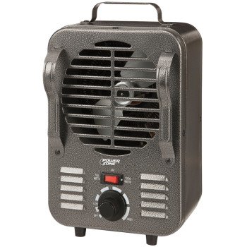 PowerZone LH872 Mini Milkhouse Heater, 12.5 A, 120 V, 750/1500 W, 1500 W Heating, 2-Heating Stage, Gray